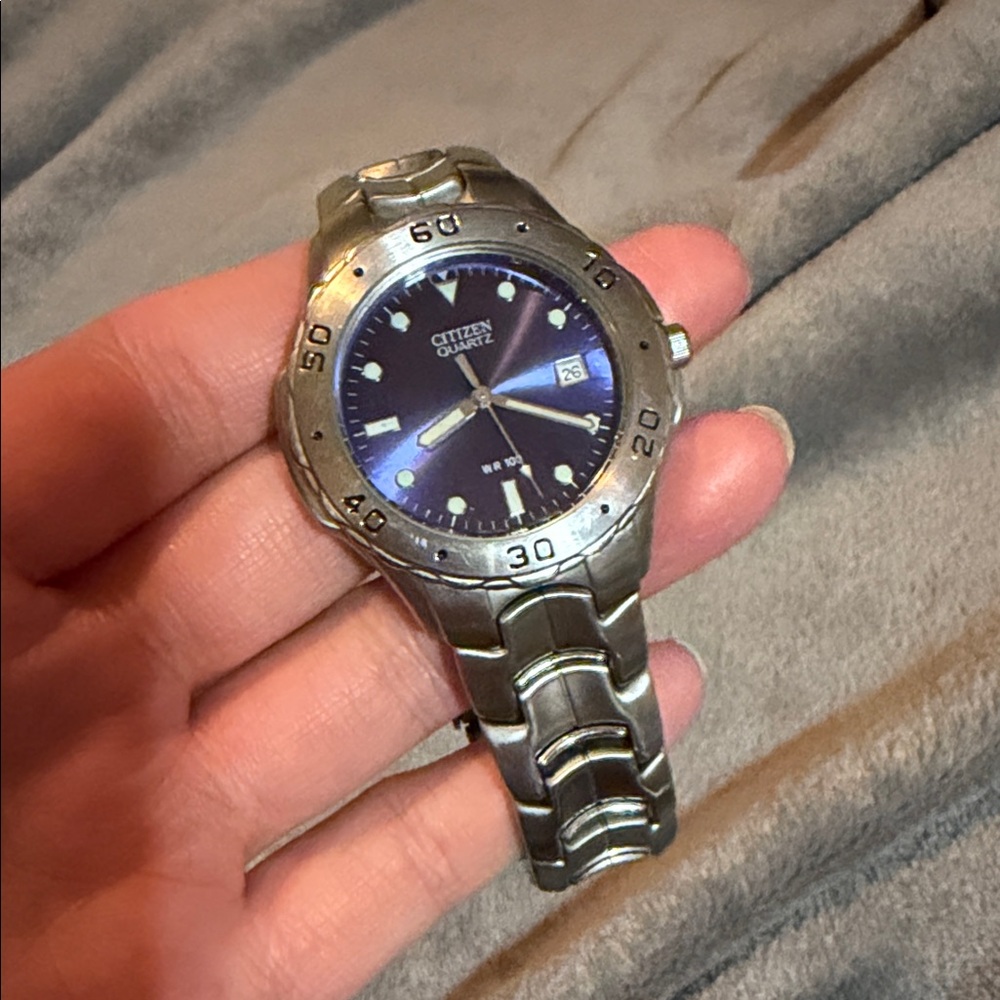 Citizen Silver and Blue Dial Watch